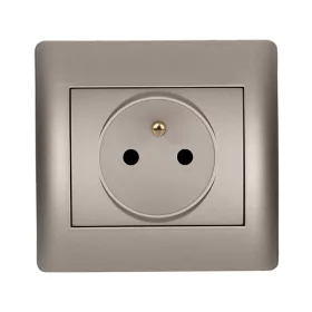 RHYME FRANZÖSISCHE STECKDOSE GRAUES METALLFINISH
