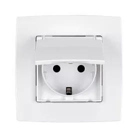   CITY DEUTSCHER STECKER MIT WASSERDICHTEM DECKEL METALL WEISS 