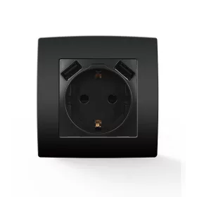 CITY DEUTSCHER STECKER + 2 USB ANTHRAZIT