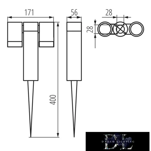 KANLUX USTI SP 2X7 GR Spike-Lampe