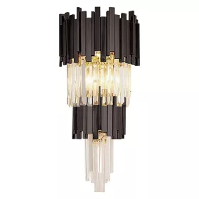 PERCY WANDLEUCHTE 3XE14 SCHWARZ/KRISTALL