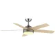 EL-1245 LED-KRONLEUCHTER MIT VENTILATOR 20 W CHROM/HOLZ