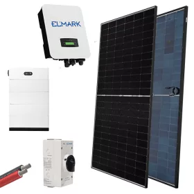 HYBRID-SOLARANLAGE 3P/10 kW 580 W PANELS BATT.