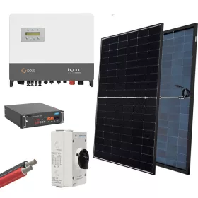 HYBRID-SOLARANLAGE 3P/6 kW 430 W PANELS BATT.