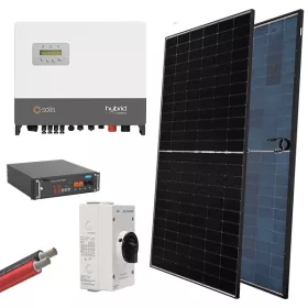 HYBRID-SOLARANLAGE 3P/6 kW 580 W PANELS BATT.