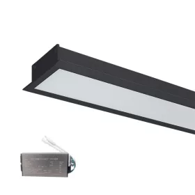   LED-PROFIL FÜR EINBAU S48 12 W 4000 K 600 MM SCHWARZ + NOTBETRIEBSKIT