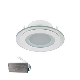 LED-PANEL GLAS RUND 18 W 2700 K + MIT WECHSELRICHTER