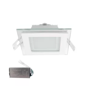 LED-PANEL GLAS ECKE 18 W 2700 K + MIT WECHSELRICHTER
