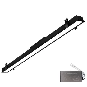   ELMARK LED-PROFIL-EINBAULEUCHTE 1500 mm 50 W 3000 K SCHWARZ + NOTBETRIEBSKIT