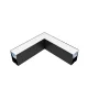 LED-PROFIL. EINBAU, L-ECKE S48-SERIE SCHWARZ AUFBAU