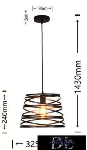 UNIVERSO Pendelleuchte 1xE27 IP20 D325x1430mm schwarz