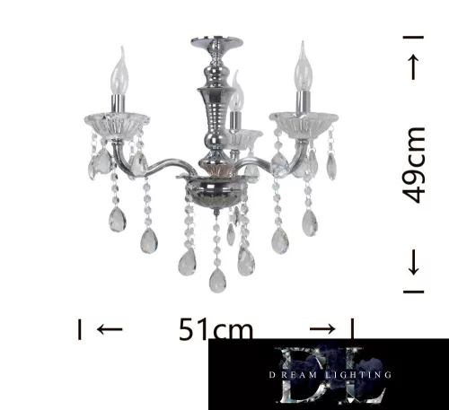 UNIVERSO Kronleuchter 3-flammig 3xE14 Max.40W D51x49cm Chrom
