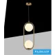 UNIVERSO Pendelleuchte 2xG9 max. 10 W D200x500x1200 mm IP20 Altgold 5 Jahre