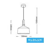 UNIVERSO Pendelleuchte 1xE27 max. 60 W D350x220x1300 mm IP20 schwarz/gold 5 Jahre