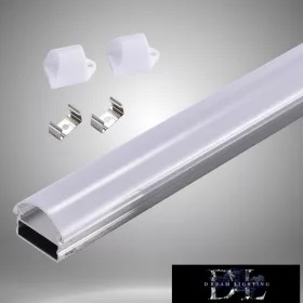   UNIVERSO Deckenprofil aus Aluminium mit mattweißer, gebogener Abdeckplatte, 2 m, 15 x 8,8 mm