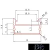 UNIVERSO Deckenprofil aus Aluminium mit mattweißer, gebogener Abdeckplatte, 2 m, 15 x 8,8 mm
