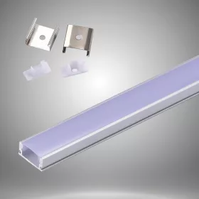   UNIVERSO Deckenprofil aus Aluminium mit mattweißer Abdeckplatte 2 m 17,35*6,9 mm