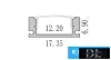 UNIVERSO Deckenprofil aus Aluminium mit mattweißer Abdeckplatte, 2 m, 17,35 x 6,9 mm, weiß