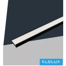   UNIVERSO Deckenprofil aus Aluminium mit mattweißer Abdeckplatte, 2 m, 17,35 x 6,9 mm, schwarz