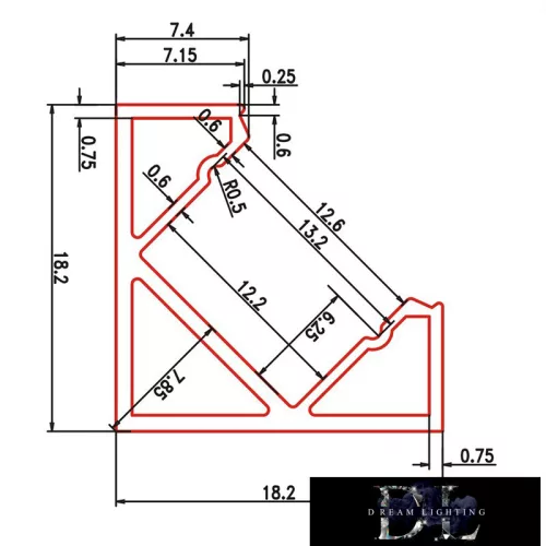 UNIVERSO Eckprofil aus Aluminium mit mattweißer Abdeckplatte 2 m 45°