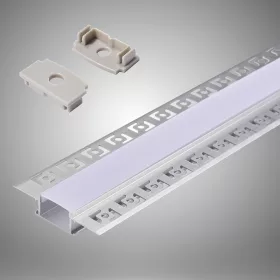   UNIVERSO Einbau-Aluminiumprofil mit mattweißer Abdeckplatte, 2 m, 20 mm