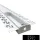 UNIVERSO Einbau-Aluminiumprofil mit mattweißer Abdeckplatte 2 m 11 mm