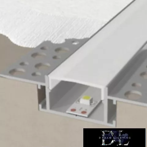 UNIVERSO Einbau-Aluminiumprofil mit mattweißer Abdeckplatte 2 m 11 mm