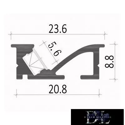 UNIVERSO Aluminiumprofil zum Einbau in Gipskartonplatten mit mattweißer Abdeckplatte, 2 m, 20,8*8,8 mm