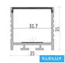 UNIVERSO LED-Aluminiumprofil mit mattweißer Abdeckplatte 2 m 35 x 35 mm