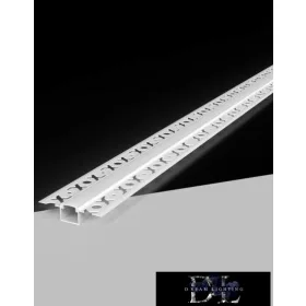   UNIVERSO Aluminiumprofil zum Einbau in Gipskartonplatten mit mattweißer Abdeckplatte, 2 m