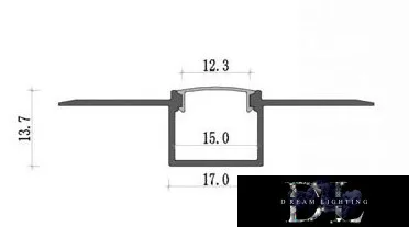 UNIVERSO Aluminiumprofil zum Einbau in Gipskartonplatten mit mattweißer Abdeckplatte, 2 m