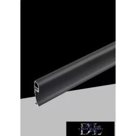   UNIVERSO Sockelleistenprofil mit opaler Abdeckung für 10-mm-LED-Streifen Schwarz 2000 x 14 x 60 mm