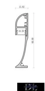 UNIVERSO Sockelleistenprofil mit opaler Abdeckung für 10-mm-LED-Streifen Schwarz 2000 x 14 x 60 mm