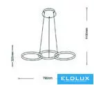 UNIVERSO Pendelleuchte 40 W 3200 lm CCT.Kap 790 x 320 x 1100 mm IP20 Weiß