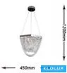UNIVERSO Kristallglas-Kronleuchter 35 W 2800 lm 6500 K 220° IP20 Chrom 450 x 450 x 1200 mm