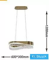 UNIVERSO Kristallglas-Kronleuchter 35 W 2800 lm 8000 K 600 x 300 x 1200 mm