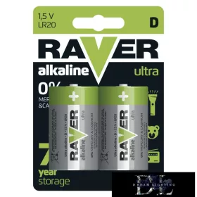 RAVER Alkalibatterie LR20 (D) 2 Stück/Blisterpackung