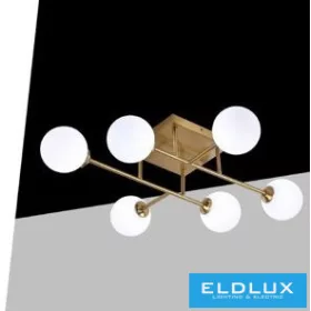   UNIVERSO Deckenleuchte 6xG9 max. 10 W 700 x 700 x 170 mm IP20 Altgold 5 Jahre