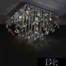   ELDLUX Kristallglas-Deckenleuchte Chrom LED 8×5W 4000k IP20 500x500x300mm