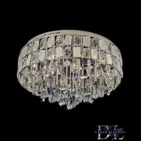   ELDLUX Kristallglas-Deckenleuchte Chrom LED 15×5W 4000k IP20 ∅650x390mm