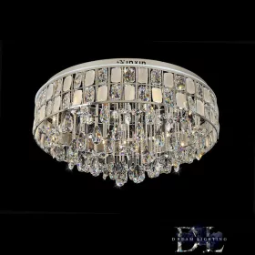   ELDLUX Kristallglas-Deckenleuchte Chrom LED 22×5W 4000k IP20 ∅800x390mm
