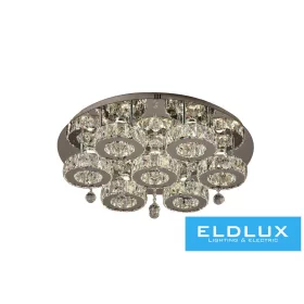   ELDLUX Kristallglas-Deckenleuchte 63 W 5040 lm CCT.T IP20 D700x215 mm Chrom
