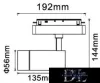 UNIVERSO Magnetischer Schienenstrahler DC:48V 14W 1190LM 3000K RA90 IP20 192x144x56mm Schwarz