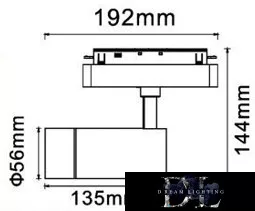 UNIVERSO Magnetischer Schienenstrahler DC:48V 14W 1190LM 3000K RA90 IP20 192x144x56mm Schwarz