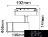 UNIVERSO Magnetischer Schienenstrahler DC:48V 14W 1190LM 4000K RA90 IP20 192x144x56mm Schwarz