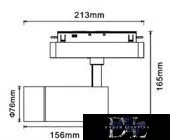 UNIVERSO Magnetischer Schienenstrahler DC:48V 24W 2280LM 3000K RA90 IP20 213x165x76mm Schwarz