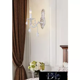 UNIVERSO Wandleuchte 1 Arm 1xE14 Max.40W D24x35cm weiß/gold