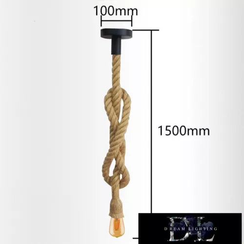 UNIVERSO Pendelleuchte mit Hanfseil 1xE27 max. 240V 60W 1,5 Meter schwarz