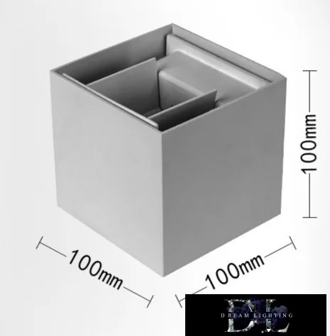 UNIVERSO Wandleuchte LED 12 W 1000 lm 6500 K IP55 100 × 100 × 100 mm grau