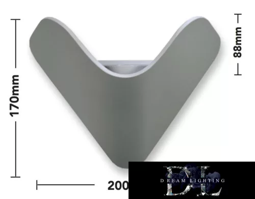 UNIVERSO Wandleuchte LED 12 W 1000 lm 3000 K IP65 200 × 170 × 88 mm grau